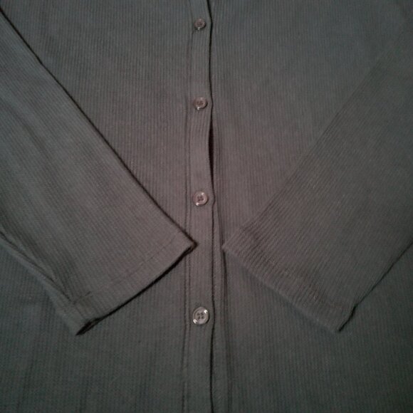 Wrangler Wrancher Shirt Women Lare Blue Waffle Knit Thermal Top Long Slv Button - Picture 10 of 10